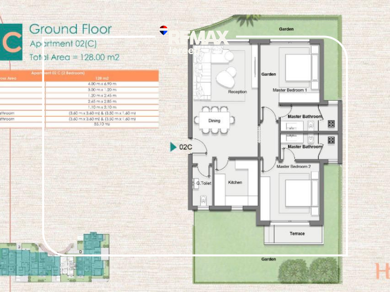 Apartment 128m with 55m Garden in HAVEN Compound Sheikh Zayed