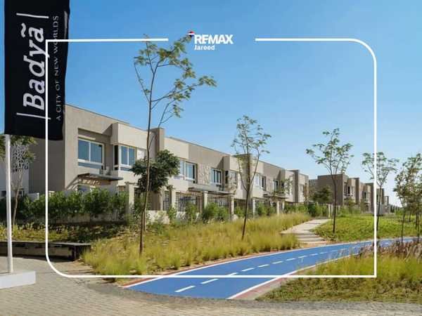 Corner Townhouse in Badya Palm Hills – garden view